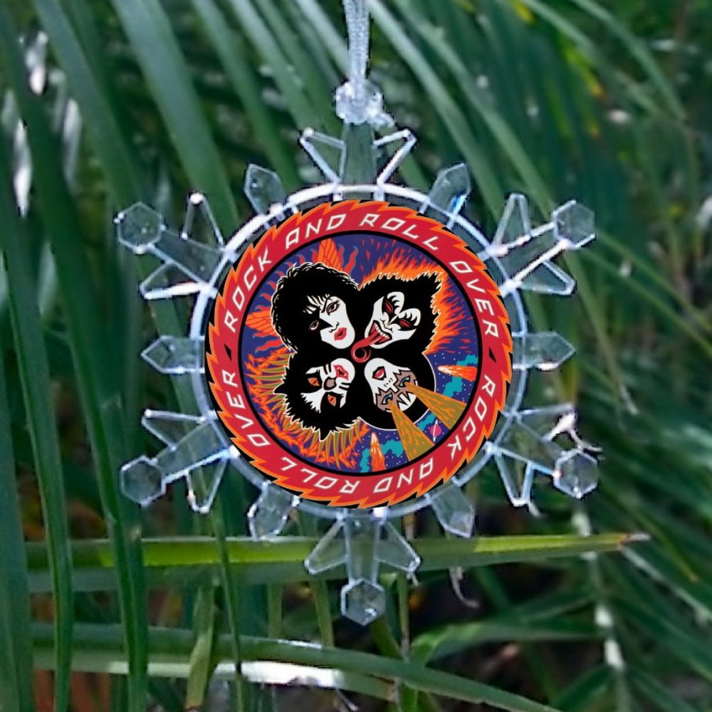 KISS Music Group Snowflake Blinking Lit Holiday Last Christmas Tree Ornament